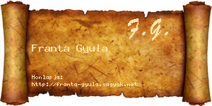 Franta Gyula névjegykártya