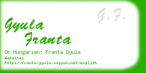 gyula franta business card